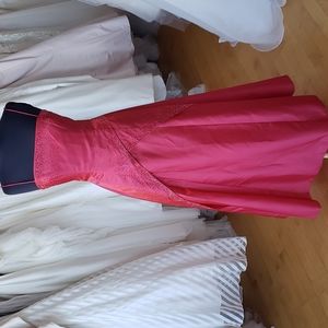 Vintage watermelon color prom dress